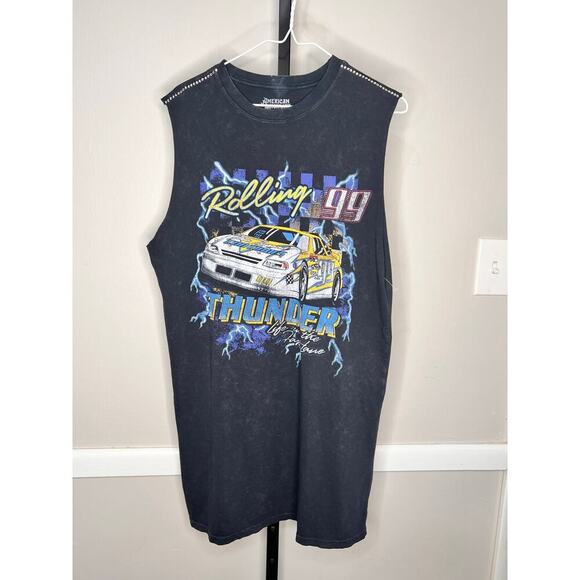 NWOT American  Highway Womens Thunder Muscle Tank Dress Black Lava Wash Size S - Picture 7 of 12